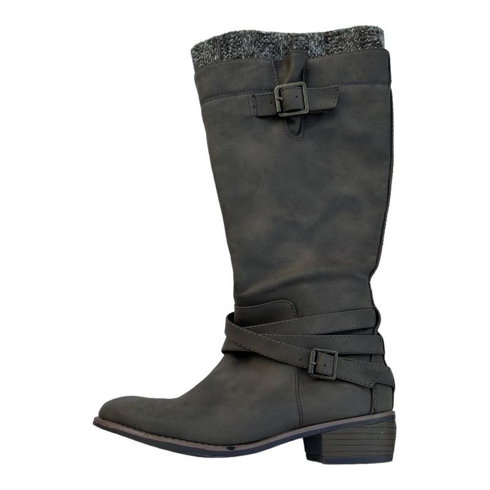 Shoe Dazzle Akasha Knee High Women’s Zip Boots Grey Size 6 View 2